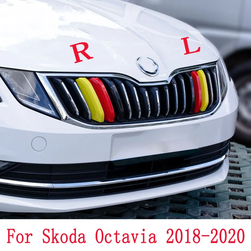 For Skoda Octavia 2018 2019 Abs Front Grille Trim In 3 Colors Car Styling Exterior Accessories Color Strip - Styling Mouldings - AliExpress