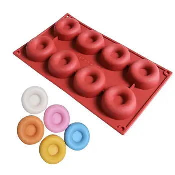 

8 Hole Donut Silicone Mold Non-stick Round Doughnut Cupcake Cake Tool Sweet Cookie Baking Muffin Chocolate Candy Mould Fond Z6W0