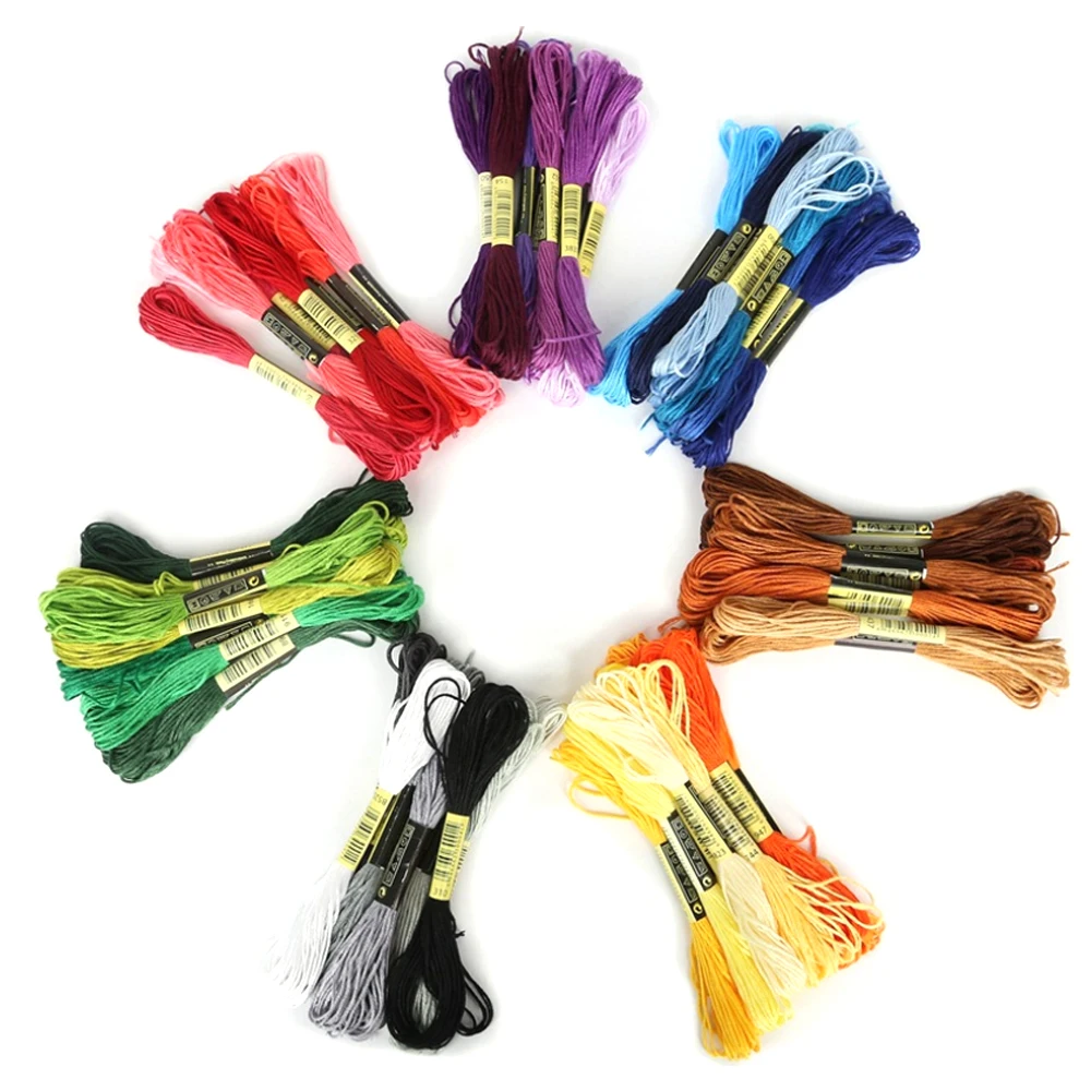 Многоцветная DMC DIY нить для вышивки крестиком, хлопковое шитье, моток пряжи, нить для вышивки, набор ниток, швейные инструменты, 8 шт., швейные инструменты для мам