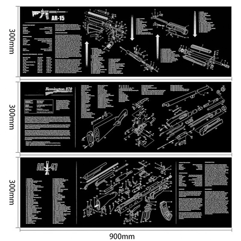 AR10 15 AK47 тактический охотничий нескользящий пистолет для чистки скамейки резиновый коврик K98K SIG556 SKS Mosin-Nagant с полным списком деталей просмотреть Sch