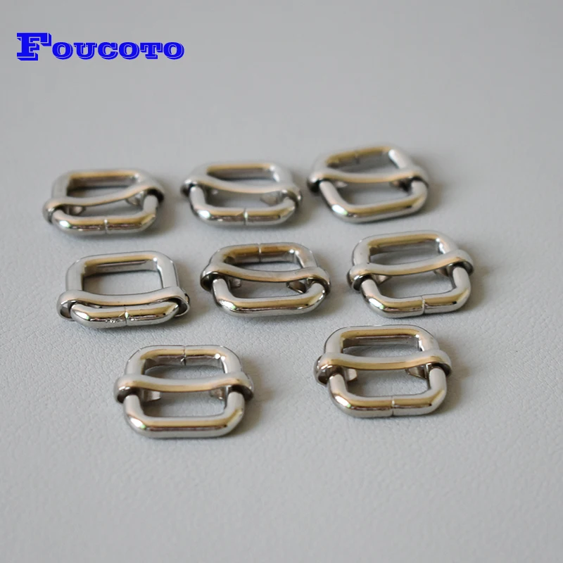 

50 Pcs/Lot Slide Buckle 15mm Metal Triglide Slides Rectangle Adjustable Webbing Slider for Purse Making Bag Making Suspenders