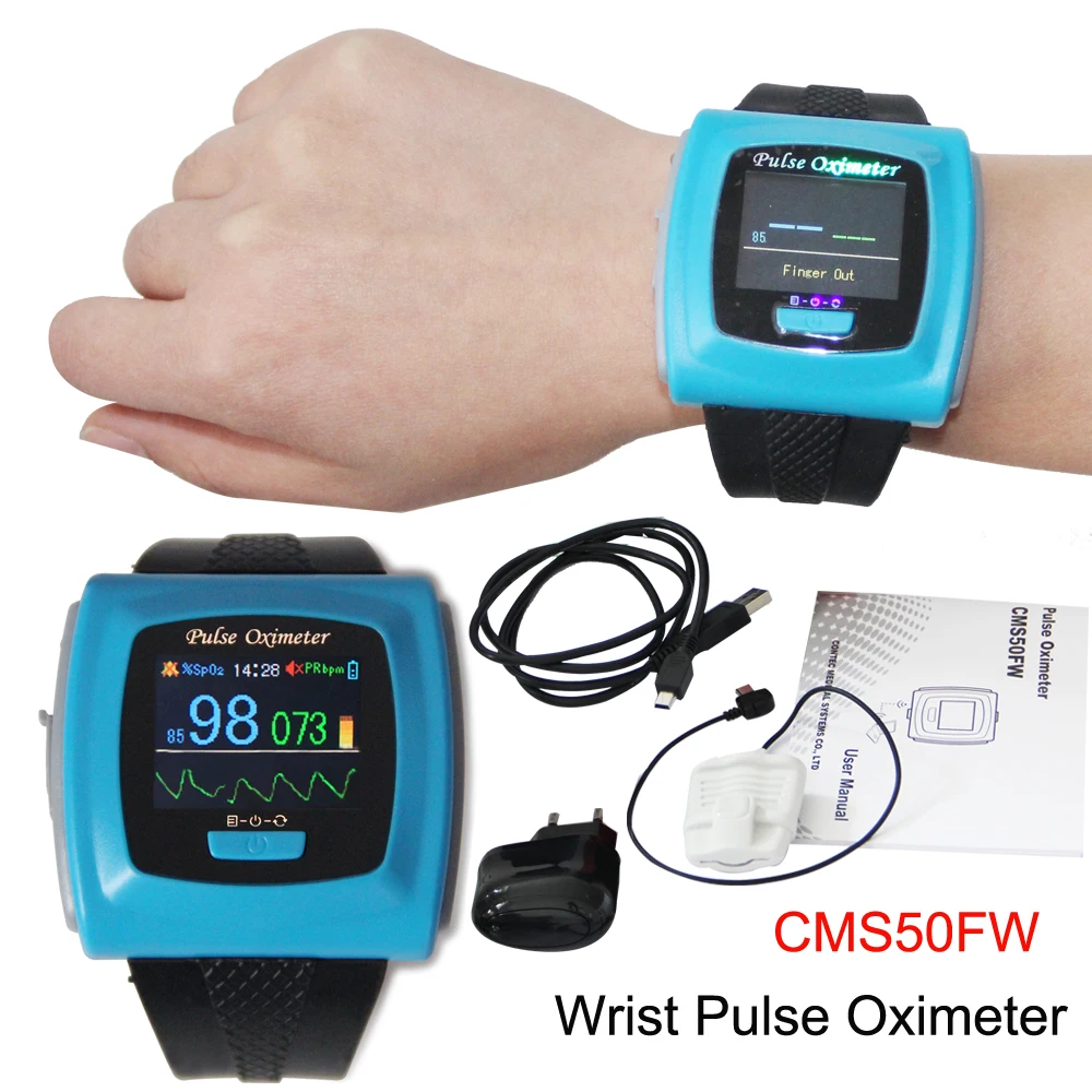 Цветной OLED дисплей наручные Пульсоксиметр CMS50FW крови кислородом SPO2 пульсометр