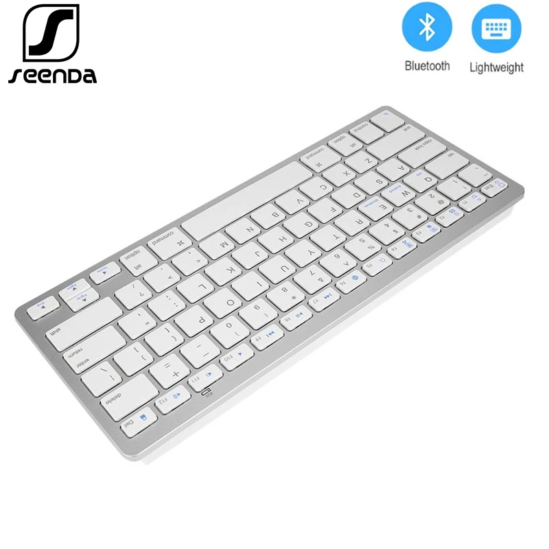 SeenDa тонкая Bluetooth-совместимая клавиатура для iPad беспроводная Android ios Windows легкая