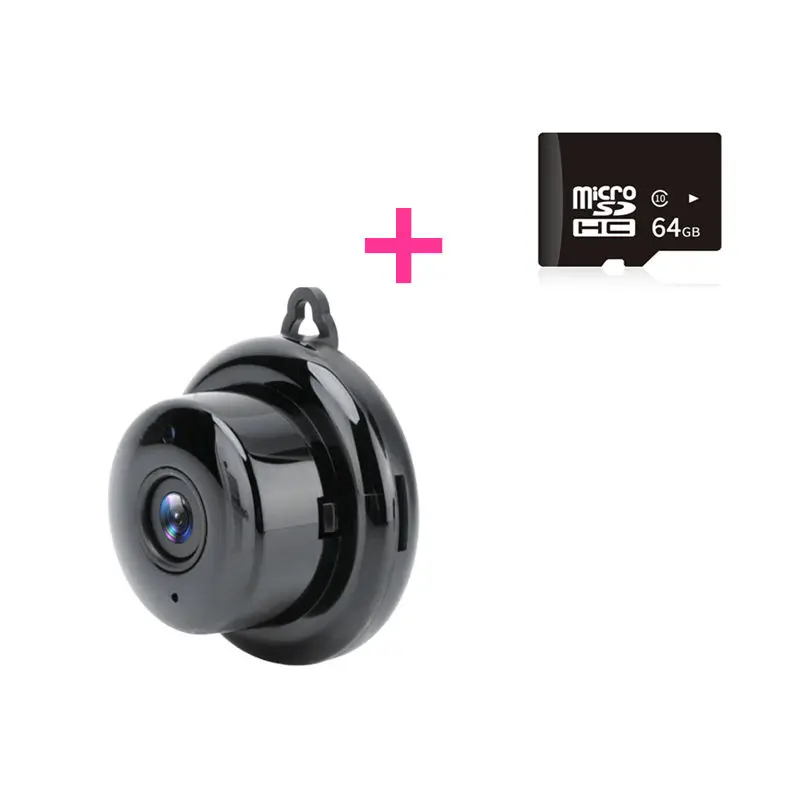 HD 1080P Мини Wifi P2P Беспроводная IP камера Детский Монитор микро камера ночное видение Обнаружение движения телефон приложение Удаленная камера - Цвет: Camera Add 64G Card