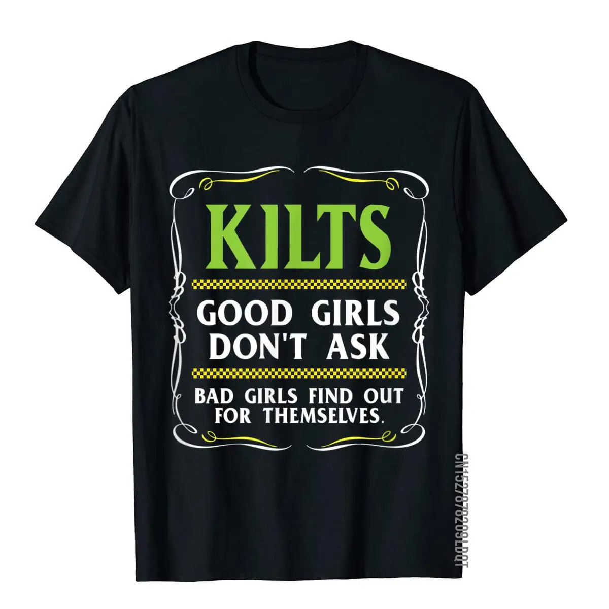 Kilts Good Girls Don't Ask T-shirt Funny Scottish Tee__B11576black