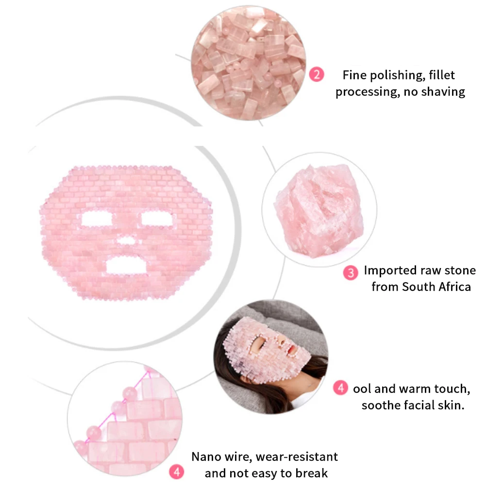 

Durable Skin Care Sleeping Eye Protective Face Mask Nourishing Effective Relieve Cooling Healing Facial Amethyst Spa Rose Quartz