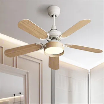 

Fashion Art Design Postmodern Retro Wood Led Ceiling Fan Lamp Coffee Shop Restaurant Bedroom Baking Studio Fan Lighting