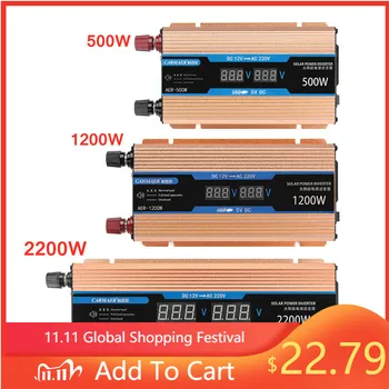 

Inverter 500/1200/2200W DC 12V/AC 220V Voltage Transformer Pure Sine Wave Power Inverter Smart Double LCD display Car Power