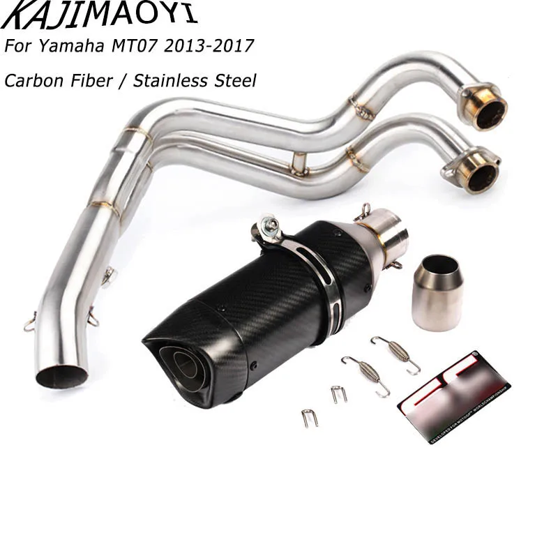 

KAJIMAOYI MT-07 Motorcycle Full Exhaust system slip on pipe Carbon Fiber exhaust Muffler Escape For Yamaha MT07 FZ07 2014-2018