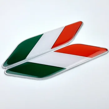 

Car Styling 1 Pair 3D Aluminum Italian Flag Fender Emblem Badge Car Stickers For Fiat Alfa Romeo 159 147 156 Abarth Accessories