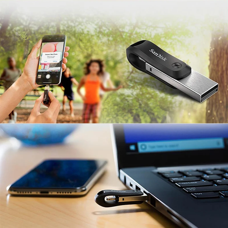 Sandisk ixpand OTG USB флэш-накопитель 128 ГБ 256 Гб ручка-накопитель диск на ключе памяти Металлический Usb3.0 USB флэш-накопитель iphone