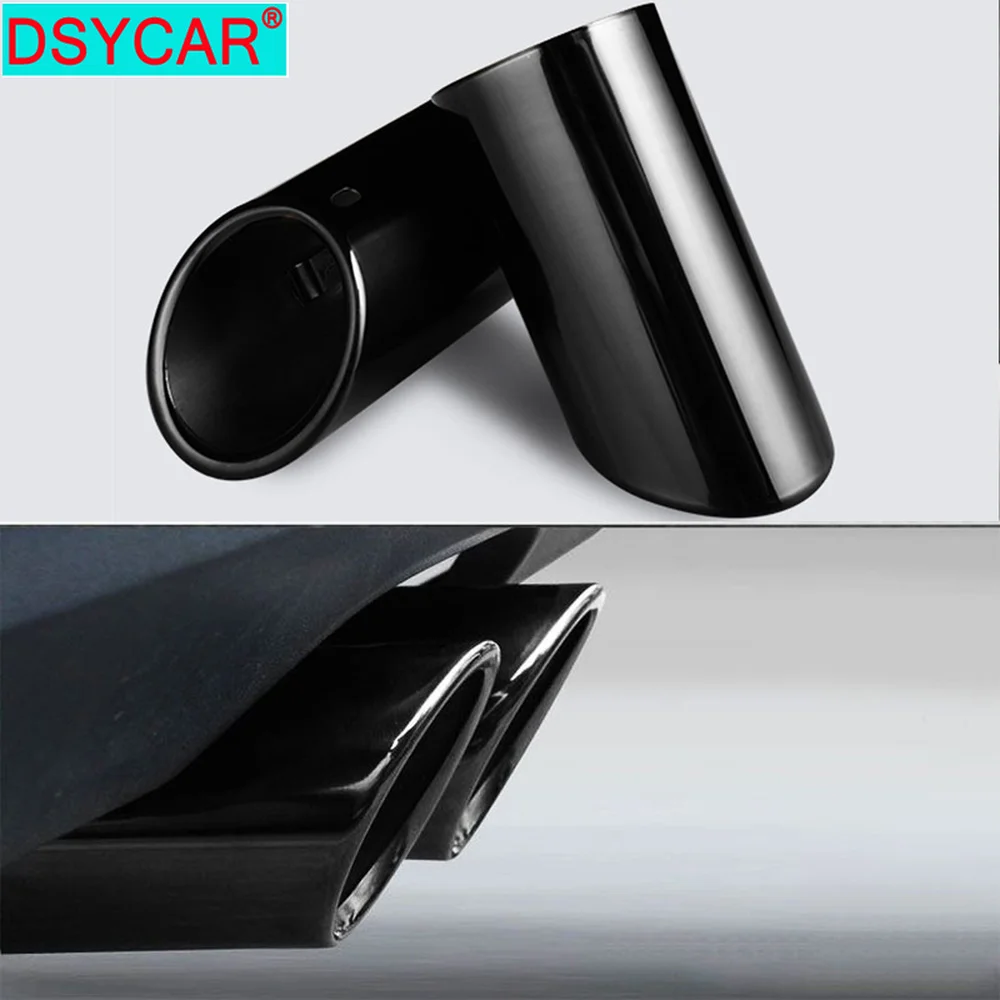 DSYCAR Chrome Plating Stainless Steel Car Exhaust Muffler Tip Pipes Covers 1pair universal car accessories car exhaust tail pipe