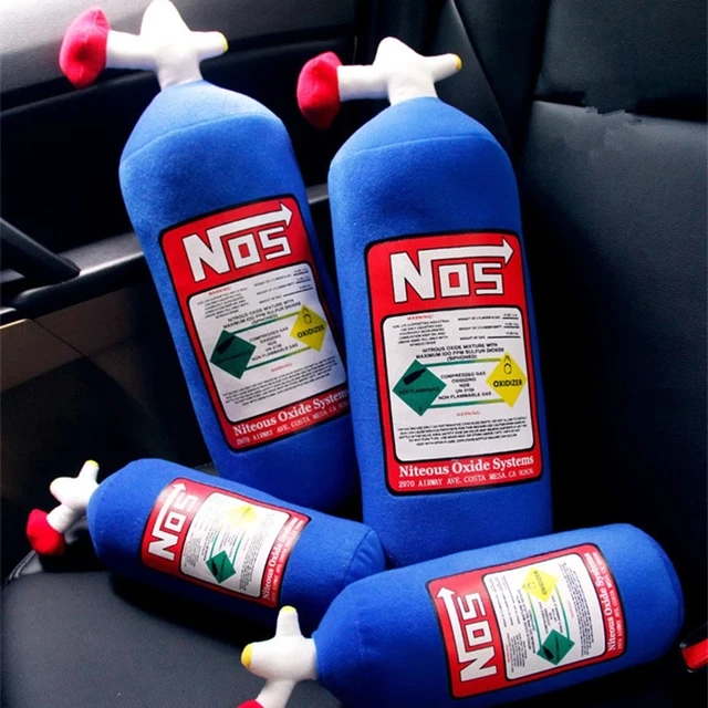 NOS Lachgas Flasche Neue Plüsch Spielzeug Kissen Gefüllte Weiche Turbo JDM  Kissen Geschenke Auto Decor Kopfstütze Rückenlehne Sitz Hals