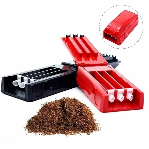 

Manual Triple Tobacco Cigarette Tube Injector Roller Maker Cigarette Rolling Machine Tools Cigarette Smoking Accessories