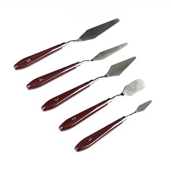 

5pcs/set Portable Stainless Steel Oil Painting Scraper Tools For Artist Easy Clean Home Accessories Multifunctional Mixing Gift