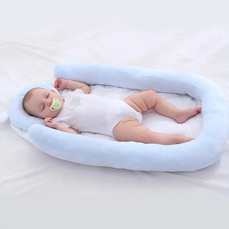 87*45*8cm Baby Infant Bed Nest Baby Cribs Portable Newborn Travel Safe Sleep Pad Bed Cotton Cradle Baby Bedding Bumper