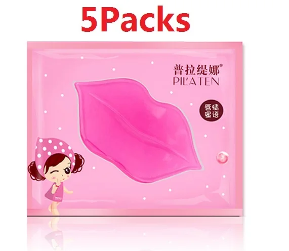 5PACK 5/10/15 шт. Crystal коллагеновая маска для губ влаги эссенция Антивозрастная патчи для ухода за губами увлажняющая маска для губ, стойкая краска для усиления цвета увеличитель губ - Цвет: 5PACK