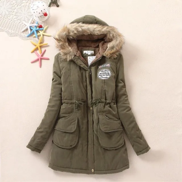 Женское Стеганое пальто, плотное теплое тонкое пальто с капюшоном
