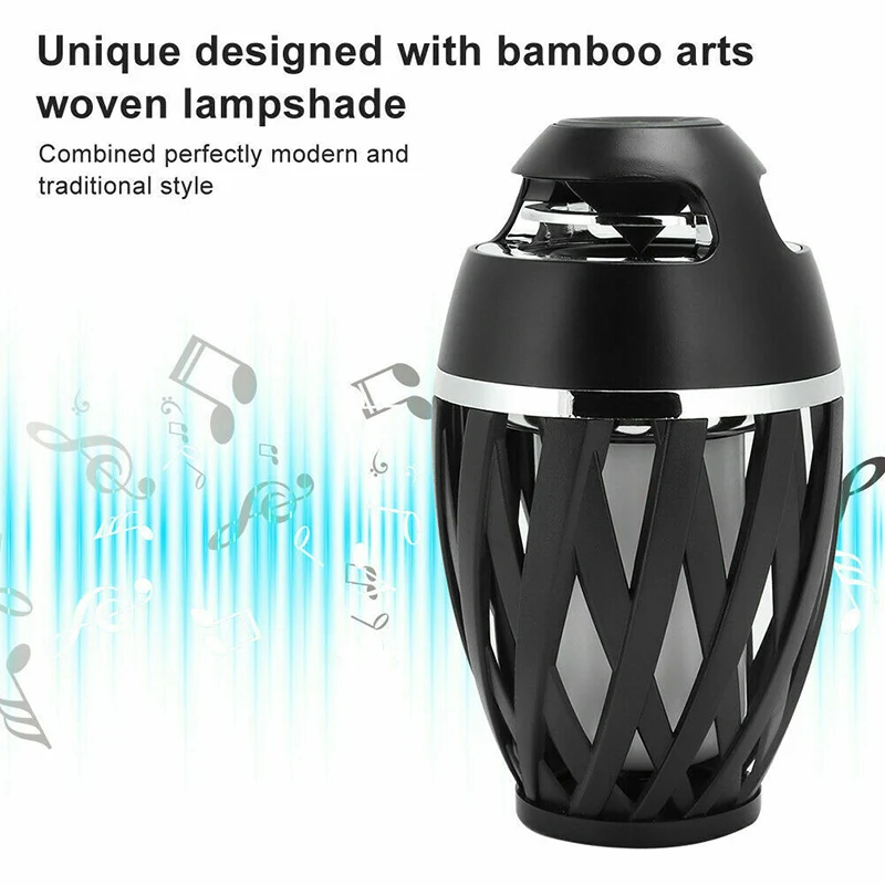 LED Flame Atmosphere Lamp Light Bluetooth Speaker Portable Wireless HD Stereo Speaker With Music Bulb Outdoor Camping Woofer best pc speakers