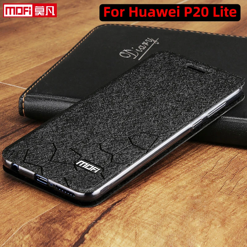 Флип чехол для Huawei P20 Lite с подставкой кожаный huawei p20 lite роскошный силиконовый Mofi блестками телефона