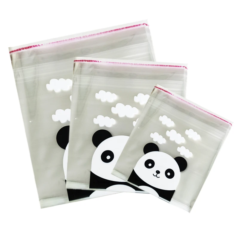 50pcs Cartoon Panda Biscuit Bag Candy Cookie Food Cake Packaging Pouch Gift 