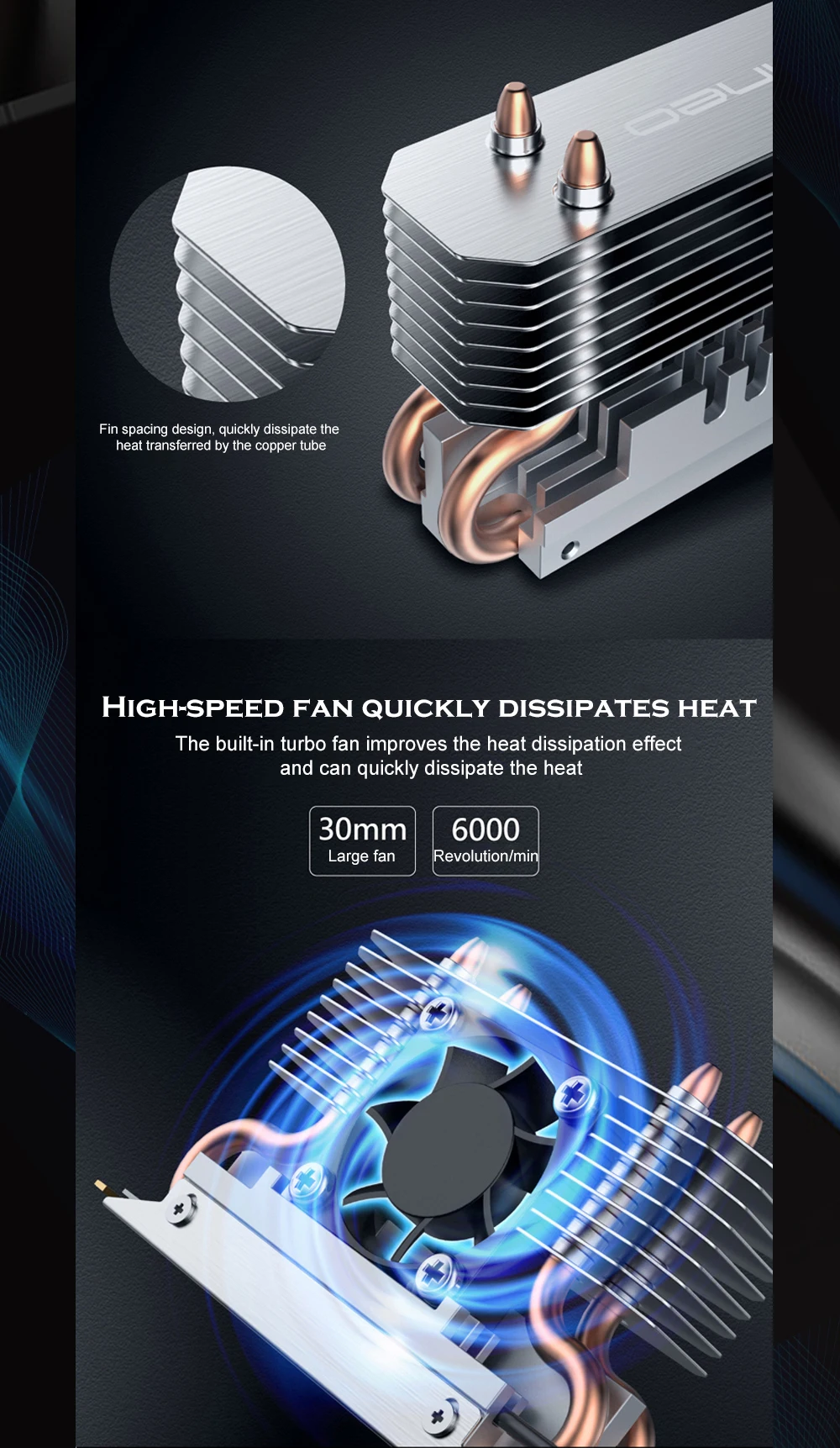 Dissipador de calor de alumínio do ssd