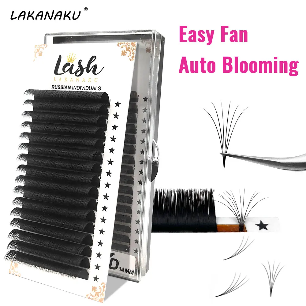 Наращивание ресниц LAKANAKU Easy Fanning 16 рядов 8 18 мм|Накладные ресницы| |