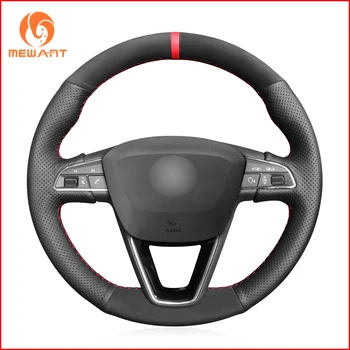 

MEWANT Genuine Leather Suede Steering Wheel Covers for Seat Leon 5F Mk3 2013-2019 Ibiza 6J Tarraco Arona Ateca Alhambra Parts