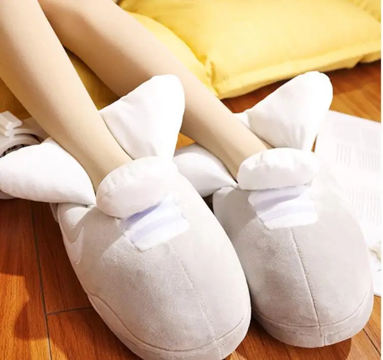 Suihyung/новые женские плюшевые тапочки; зимняя теплая Нескользящая домашняя обувь; плюшевая домашняя обувь из хлопка; женские домашние тапочки на плоской подошве