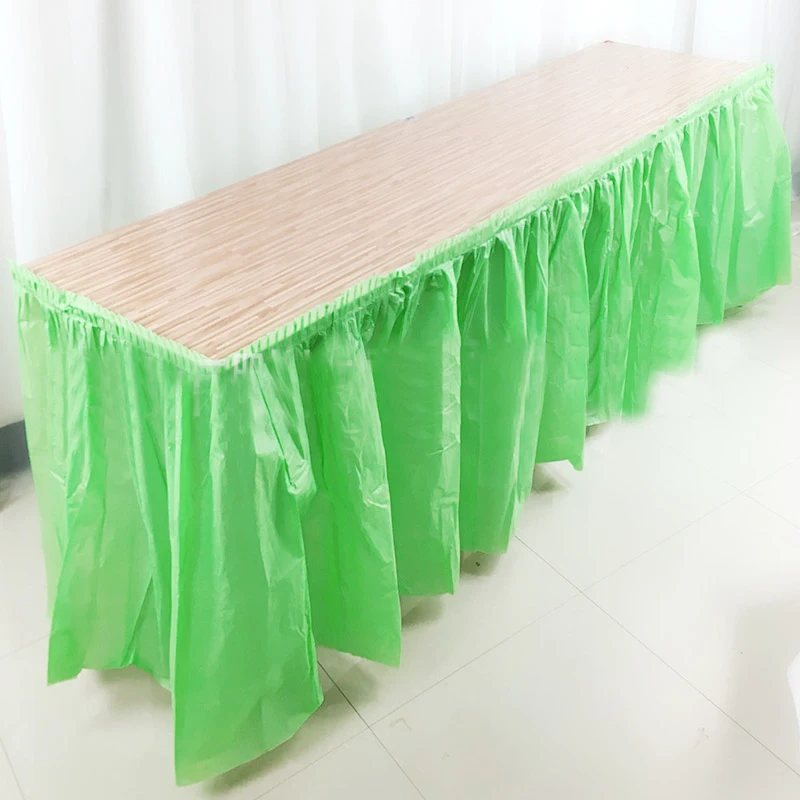 Disposable Table Skirt Plastic Party 70x420cm Table Cover for Birthday Party Wedding Festival Decoration Skirt