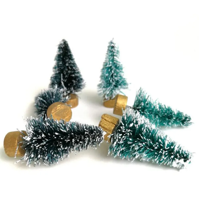 10PCs/Bag 4cm Mini Christmas Tree Christmas Party Hanging Home Tree Decoration Gift Micro landscape