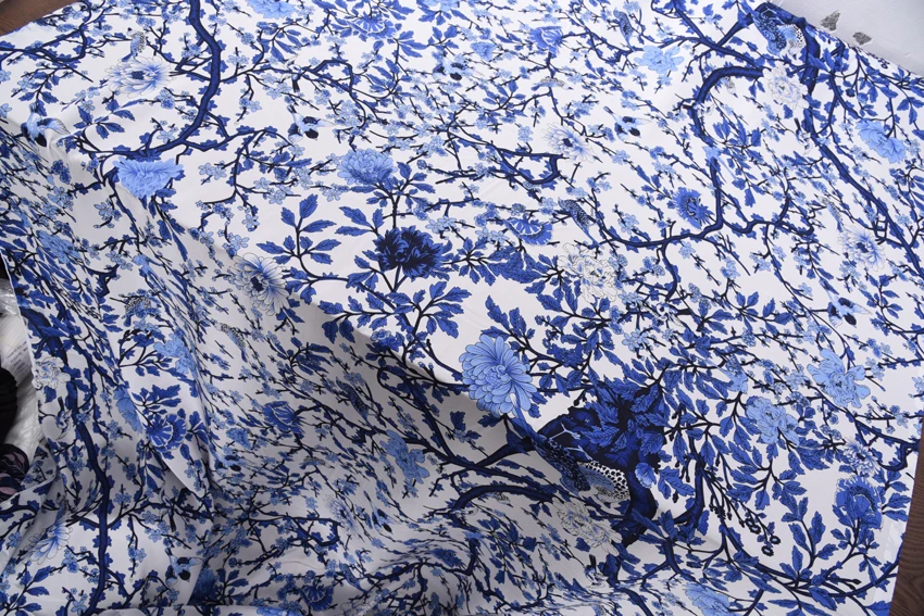 

Silk Crepe Fabric Blue and White Porcelain Silk Crepe Fabric 1.14 m Width Special Purchase Silk Crepe Fabric