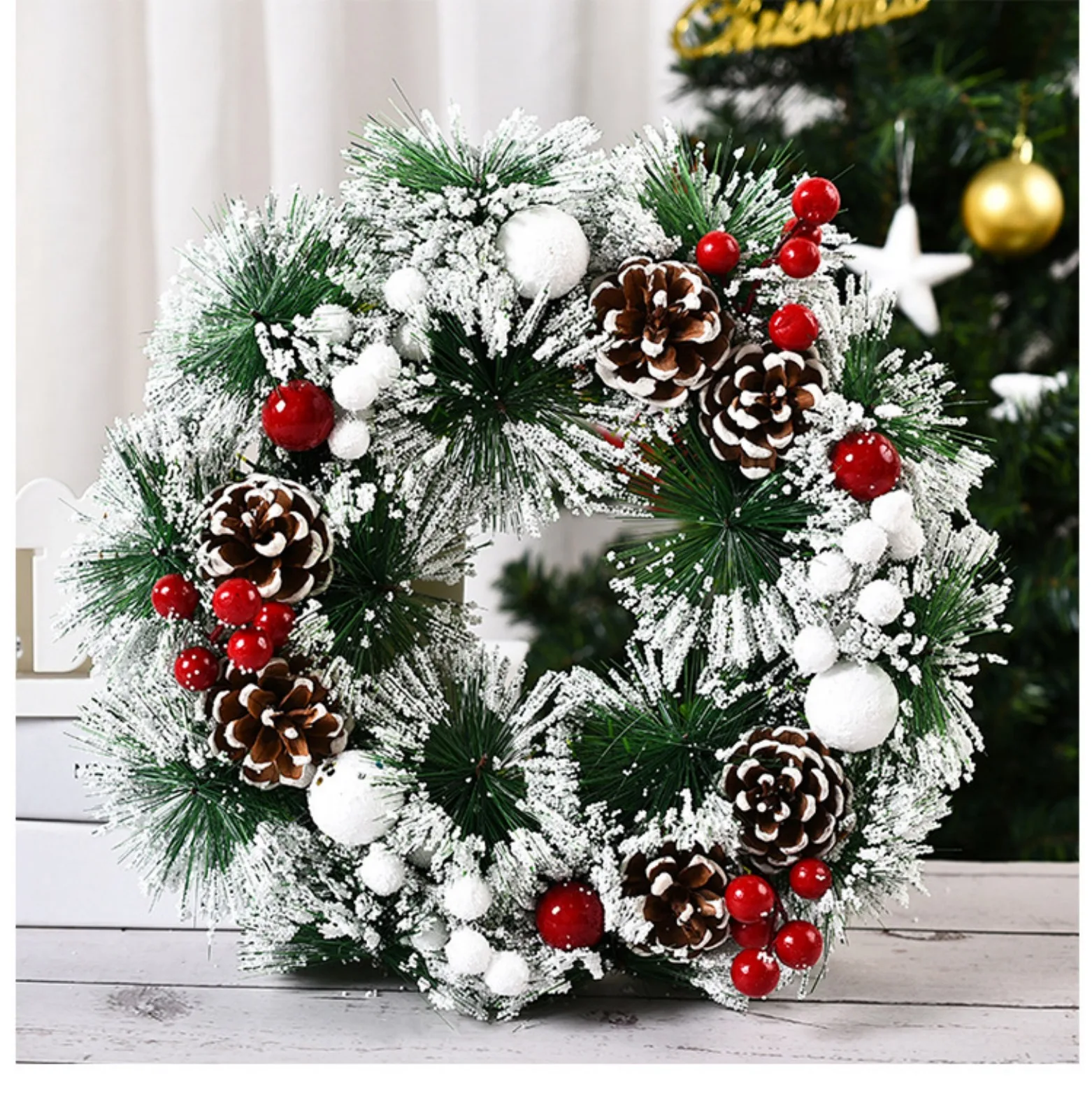 Wreath Decoration Artificial Berry Frost Multicolor Winter Christmas Decoration 