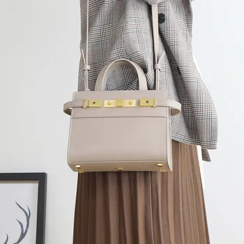 

2020 Fashion Brand Design Women's Handbag Epsom Cowhide Leather Female Shoulder Crossbody Bag Small Tote Daily Purse Sac A Main