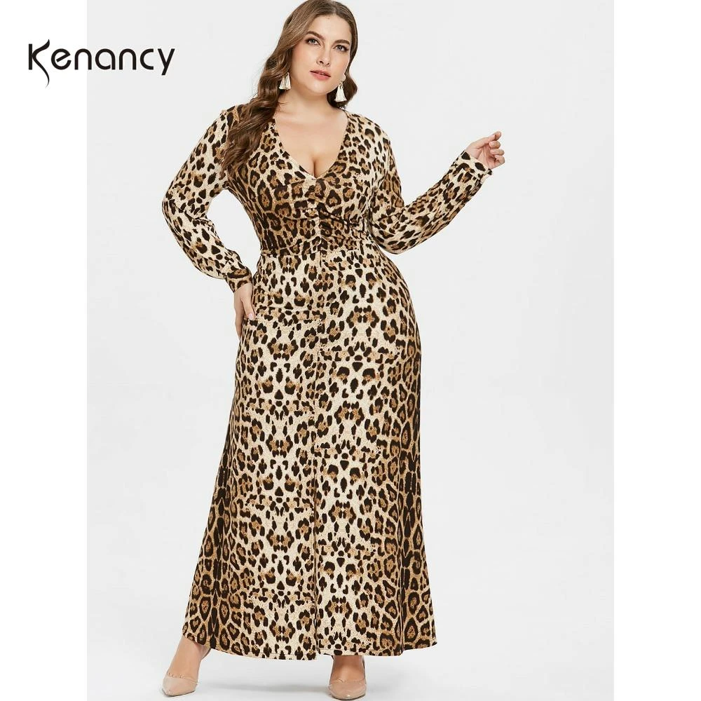 leopard print maxi dress with split