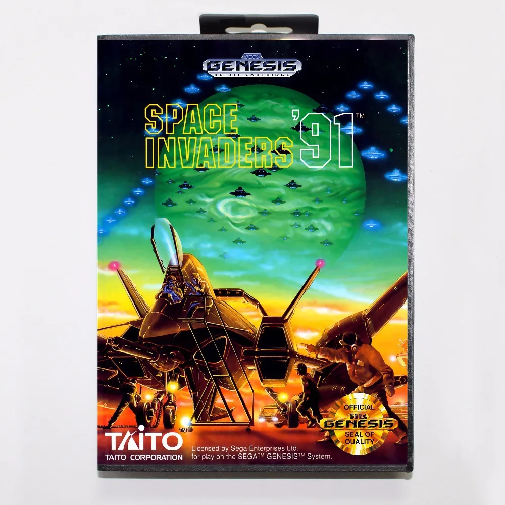 Игровой картридж Space Invaders ྗ 16 бит игровая карта MD с розничной коробкой для Sega Mega