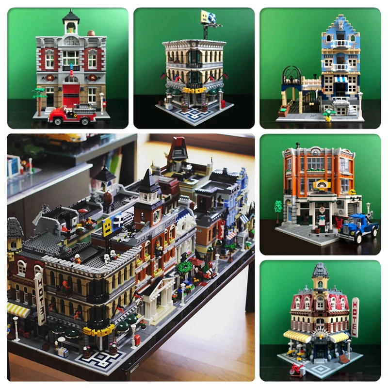 

15004 15005 15007 Compatible Creator City 10197 10211 10190 Fire Brigade Market Grand Buiding Blocks Bricks Toys Gift