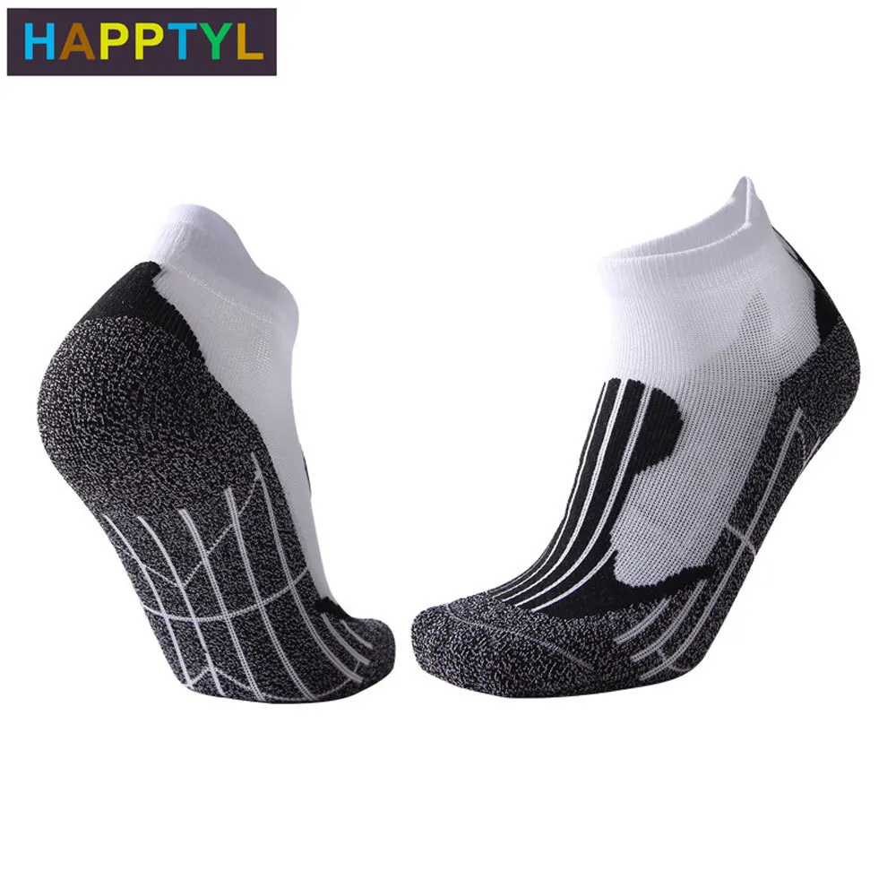 HAPPTYL 1Pair Men Low Cut Athletic Sock High Performance Sport Cushion Running Ankle Sock