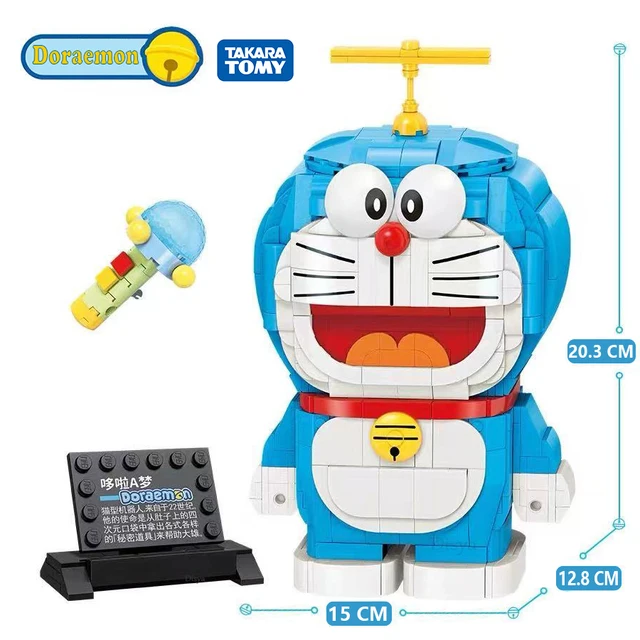 2021 new classic anime Doraemon restoration cement pipe open space scene model building block toy building block girl boy toy No box
