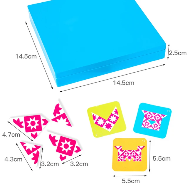 Wooden Puzzles Game Mirror Imaging Sensory Learning Children Educational Toy 6