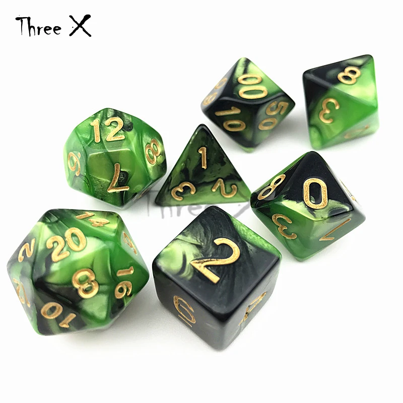 Purple with Blue Mixed-color Portable Dice Playing Game for DNDGame Double Color Effect Rpg