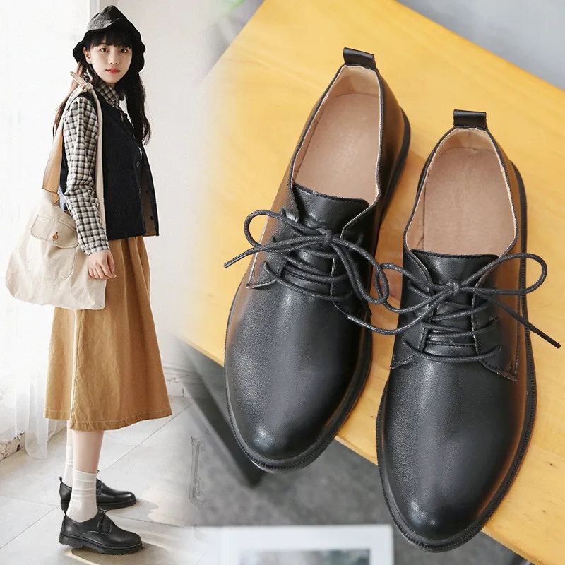 

Autumn And Winter WOMEN'S Shoes Four Seasons Business Going to Work Wear England College Style Small Leather Shoes Martin Shoes