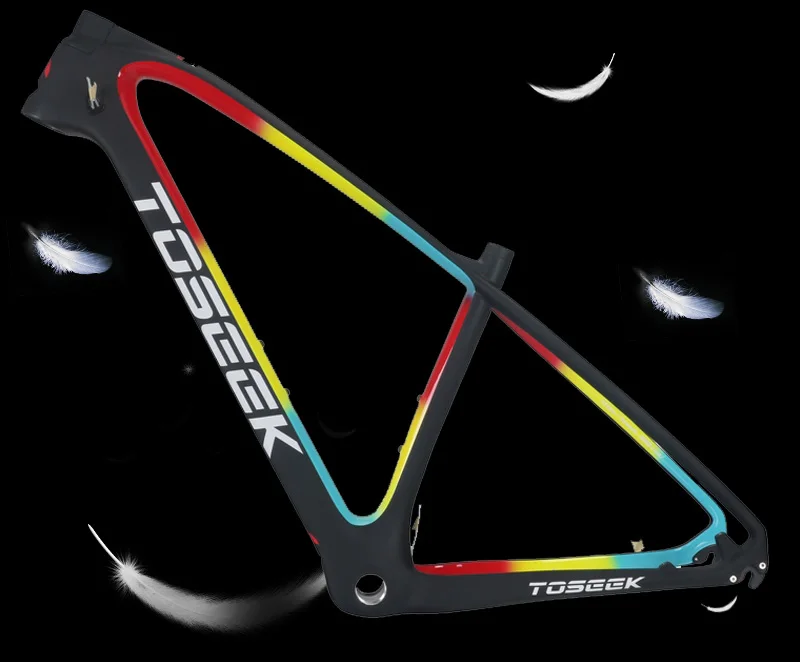 Discount Toseek MTB Mountain Bike Frame 26 27.5er * 15 17 19 inch Full carbon Suspension T800 high carbon fiber Bicycle Frame parts 0