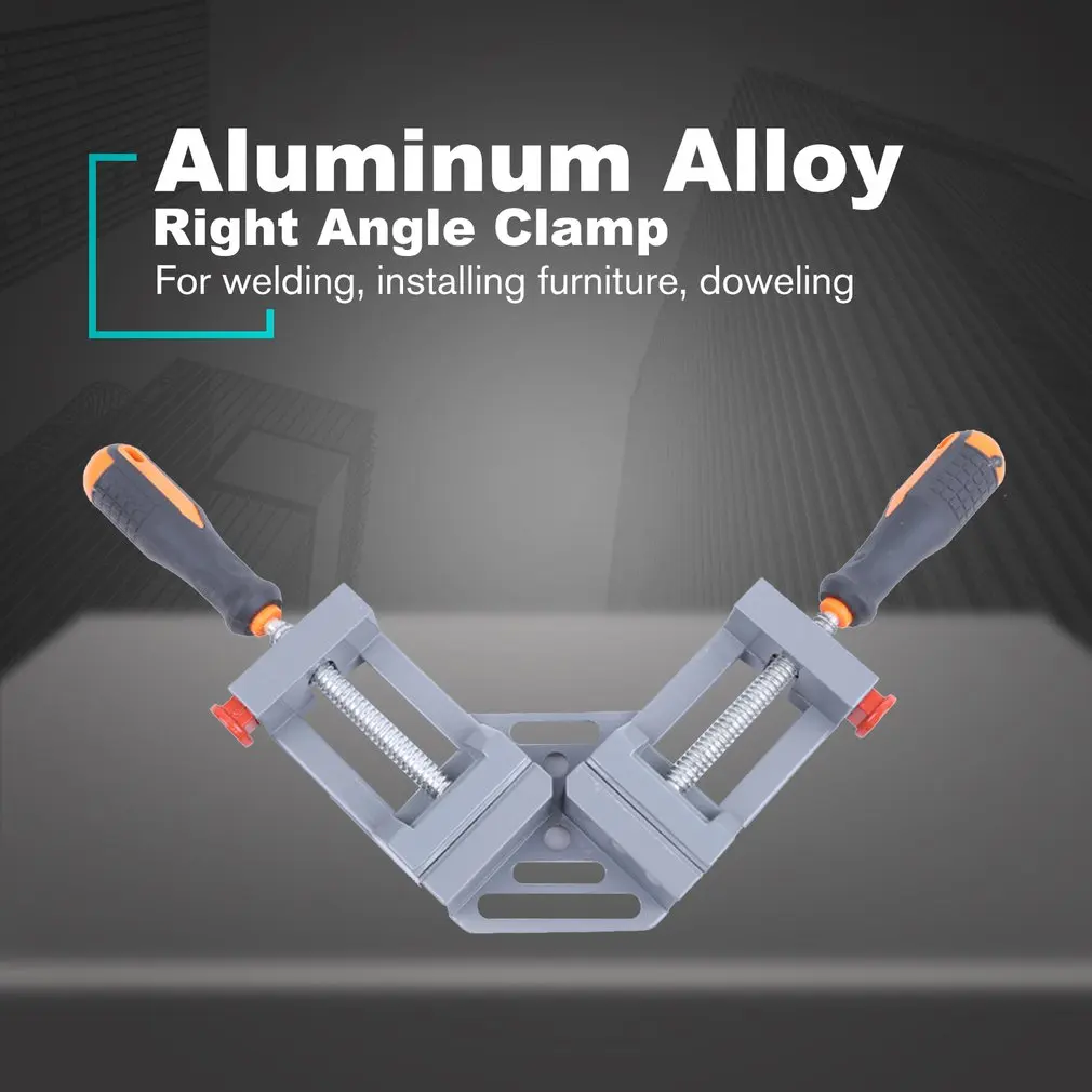 

Double Handle 90 Degree Right Angle Clamp Aluminum Angle Clamp Woodworking Frame Clip Right Angle Folder Tool