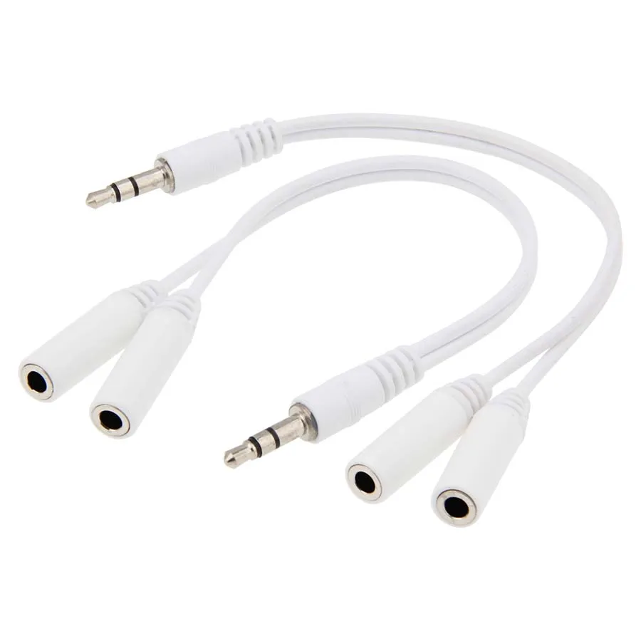50pcs 18cm Jack 3 5mm Earphone Splitter Aux Cable for Samsung Computer 3 5mm 1Male to 2 Female headphone Audio Splitter Adapter
