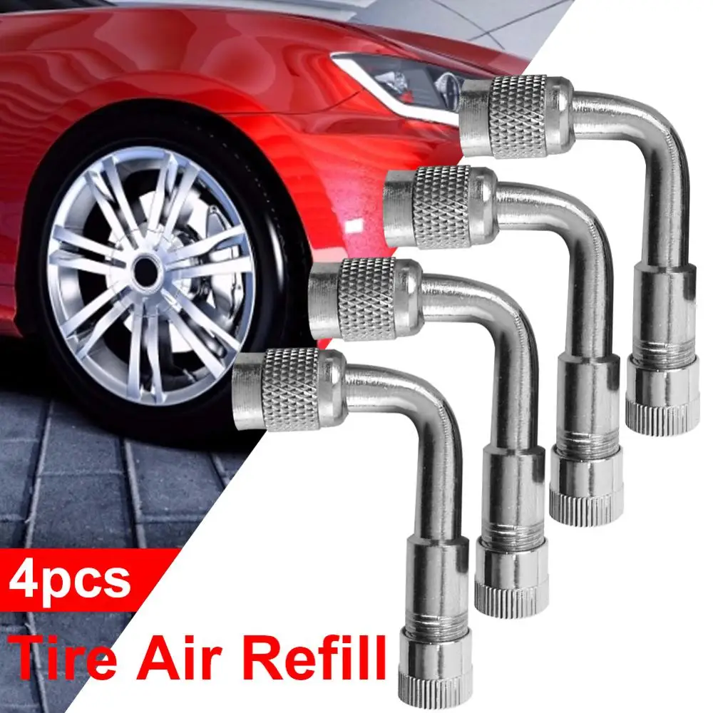 Metal 90 Degree Tyre Valve Extension Adaptor for Car Motorcycle Bike