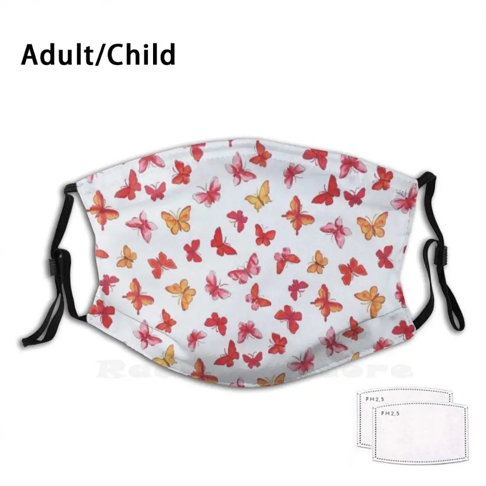 

Butterflies Adult Kids Anti Dust Filter Diy Mask Vsco Cute Trendy Aesthetic Groovy Cheetah Stripes Leopard Girly Summer Teen