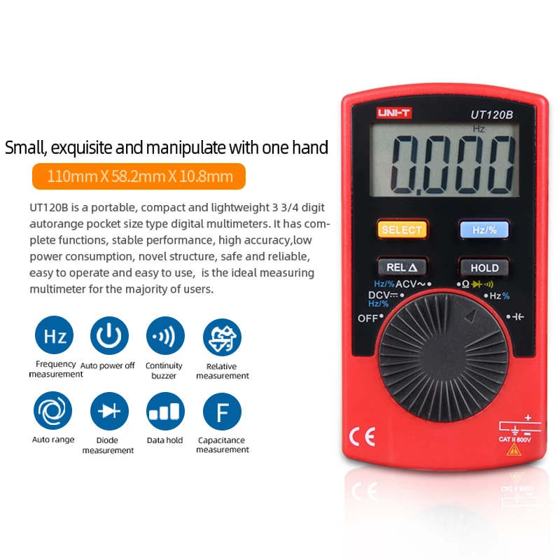 Цифровой мультиметр UT120A/UT120B/UT120C карманный размер автоматическое отключение