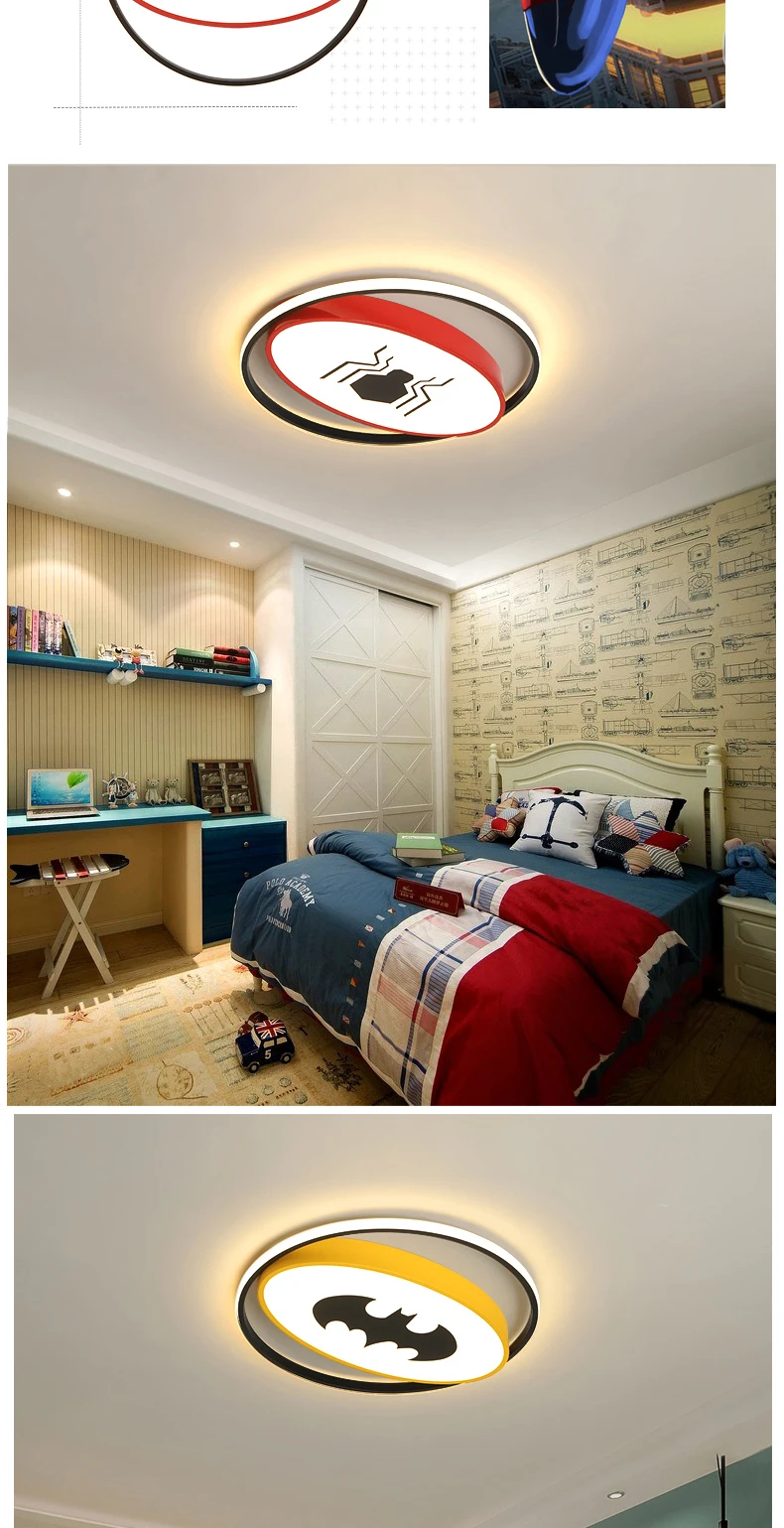 New Spider/bat man Modern LED Ceiling Lights for Children's room Bedroom led techo Ceiling lamp home lighting led ceiling light