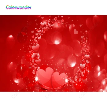 

Red Backgrounds for Wedding Party or Baby shower Birthday for Decorations Polka Dots Heart Backdrops for Photo Booth Studio Prop